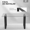 Conjunto de 2 Patas para Mesa Patas de Diseño Rectangular con Tornillos Incluidos para Mesa DIY 60x72 cm Negro - Ogal.Es