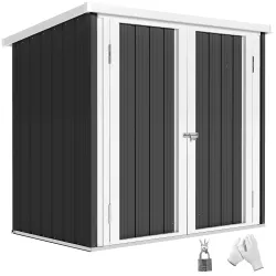 Cobertizo de Jardín de Exterior 1,26 m² 147x86x134cm con 2 Puertas y Cerradura para Almacenamiento de Herramient... - Ogal.Es