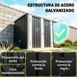 Cobertizo de Jardín de Exterior 1,26 m² 147x86x134cm con 2 Puertas y Cerradura para Almacenamiento de Herramient... - Ogal.Es