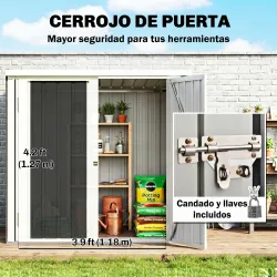 Cobertizo de Jardín de Exterior 1,26 m² 147x86x134cm con 2 Puertas y Cerradura para Almacenamiento de Herramient... - Ogal.Es