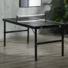 Mesa de Ping Pong Plegable con Marco de Aluminio y Red para Interiores y Exteriores 152x76x72 cm Negro - Ogal.Es
