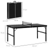 Mesa de Ping Pong Plegable con Marco de Aluminio y Red para Interiores y Exteriores 152x76x72 cm Negro - Ogal.Es