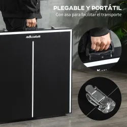Mesa de Ping Pong Plegable con Marco de Aluminio y Red para Interiores y Exteriores 152x76x72 cm Negro - Ogal.Es