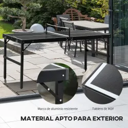 Mesa de Ping Pong Plegable con Marco de Aluminio y Red para Interiores y Exteriores 152x76x72 cm Negro - Ogal.Es
