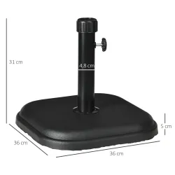 Base de Sombrilla de Jardín Peso 11 kg Soporte para Parasol Pie de Parasol para Mástil de Ø32-38 mm 36x36x31 cm ... - Ogal.Es