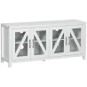 Mueble TV de Salón Mesa para Televisores de hasta 58" con 4 Puertas de Vidrio Estantes Ajustables 130x35x60 cm B... - Ogal.Es