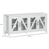 Mueble TV de Salón Mesa para Televisores de hasta 58" con 4 Puertas de Vidrio Estantes Ajustables 130x35x60 cm B... - Ogal.Es