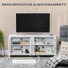 Mueble TV de Salón Mesa para Televisores de hasta 58" con 4 Puertas de Vidrio Estantes Ajustables 130x35x60 cm B... - Ogal.Es