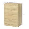 Cómoda con 4 Cajones de Rejilla de Ratán Cajonera de Madera para Dormitorio Estilo Cannage Bohemio 60x38x88,5cm ... - Ogal.Es