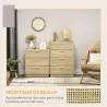 Cómoda con 4 Cajones de Rejilla de Ratán Cajonera de Madera para Dormitorio Estilo Cannage Bohemio 60x38x88,5cm ... - Ogal.Es