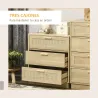 Cómoda con 3 Cajones de Rejilla de Ratán Cajonera de Madera para Dormitorio Estilo Cannage Bohemio 60x38x69 cm N... - Ogal.Es
