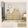 Cómoda con 3 Cajones de Rejilla de Ratán Cajonera de Madera para Dormitorio Estilo Cannage Bohemio 60x38x69 cm N... - Ogal.Es