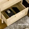 Mesita de Noche Estilo Cannage Mesilla de Noche con 2 Cajones y Patas de Madera para Salón Dormitorio 40x40x56cm... - Ogal.Es