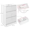 Mueble de Baño con Lavabo Armario de Baño Lavabo de Baño de Cerámica Sintética con 2 Cajones 61x37x88cm Blanco B... - Ogal.Es