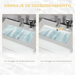 Mueble de Baño con Lavabo Armario de Baño Lavabo de Baño de Cerámica Sintética con 2 Cajones 61x37x88cm Blanco B... - Ogal.Es