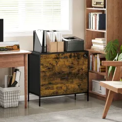 Cajonera de Oficina con 2 Cajones Cajonera para Archivadores con Cerradura y Carpetas Colgantes 80x39x73,5 cm Ma... - Ogal.Es