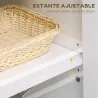 Aparador de Cocina Moderno Mueble Buffet Auxiliar con Cajón Estante Ajustable y 2 Puertas de Vidrio 80x40x90 cm ... - Ogal.Es