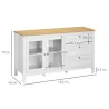 Aparador para Salón Armario Auxiliar con 2 Puertas de Vidrio 3 Cajones Estante Ajustable para Cocina 120x40x70 c... - Ogal.Es