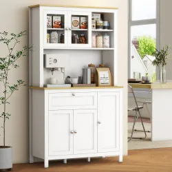 Alacena de Cocina Mueble Auxiliar de Cocina con 5 Puertas Estante Ajustable y Encimera de Microondas 100x40x180c... - Ogal.Es