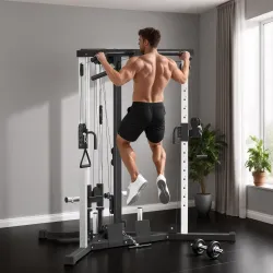 Máquina de Multiestación Musculación Entrenamiento Carga 120 kg 170x139x200 cm Negro - Ogal.Es