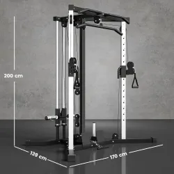 Máquina de Multiestación Musculación Entrenamiento Carga 120 kg 170x139x200 cm Negro - Ogal.Es