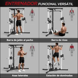 Máquina de Multiestación Musculación Entrenamiento Carga 120 kg 170x139x200 cm Negro - Ogal.Es