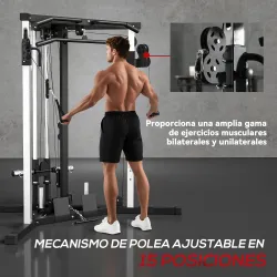 Máquina de Multiestación Musculación Entrenamiento Carga 120 kg 170x139x200 cm Negro - Ogal.Es