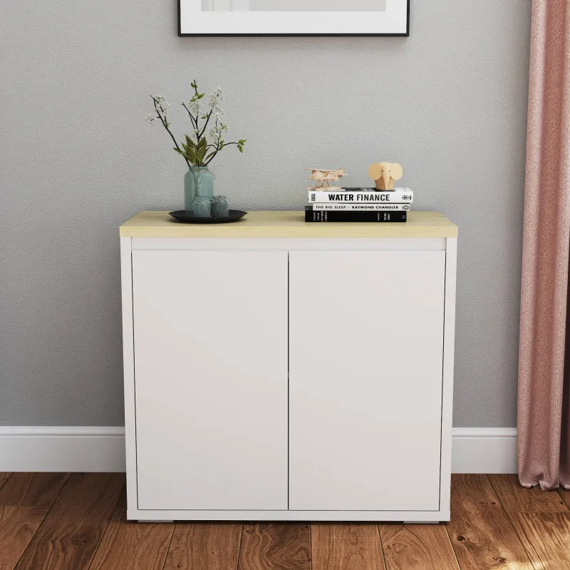 Aparador de Salón Mueble Auxiliar de Cocina con 2 Puertas y Estante Ajustable para Comedor Entrada 80x37x75 cm B... - Ogal.Es