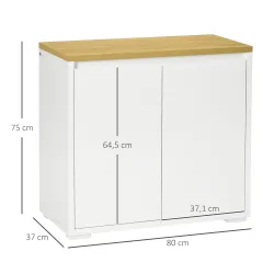 Aparador de Salón Mueble Auxiliar de Cocina con 2 Puertas y Estante Ajustable para Comedor Entrada 80x37x75 cm B... - Ogal.Es