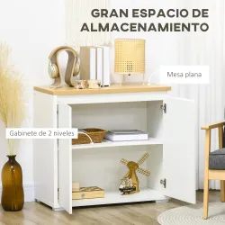 Aparador de Salón Mueble Auxiliar de Cocina con 2 Puertas y Estante Ajustable para Comedor Entrada 80x37x75 cm B... - Ogal.Es
