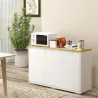 Aparador de Salón Mueble Auxiliar de Cocina con 3 Puertas y Estantes Ajustables para Comedor Entrada 120x37x75 c... - Ogal.Es