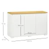 Aparador de Salón Mueble Auxiliar de Cocina con 3 Puertas y Estantes Ajustables para Comedor Entrada 120x37x75 c... - Ogal.Es