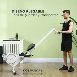 Máquina de Remo Magnético Remo para Casa Plegable Resistencia de 8 Niveles Pantalla LCD y 2 Ruedas 180x48x60 cm ... - Ogal.Es