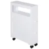Mueble de Baño 2 Cajones Ahorra Espacio con 4 Ruedas 16x52x71,5 cm Blanco - Ogal.Es