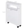 Mueble de Baño 2 Cajones Ahorra Espacio con 4 Ruedas 16x52x71,5 cm Blanco - Ogal.Es