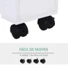 Mueble de Baño 2 Cajones Ahorra Espacio con 4 Ruedas 16x52x71,5 cm Blanco - Ogal.Es
