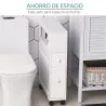 Mueble de Baño 2 Cajones Ahorra Espacio con 4 Ruedas 16x52x71,5 cm Blanco - Ogal.Es