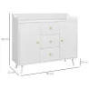 Aparador de Salón Moderno Aparador de Cocina con 2 Puertas 3 Cajones y Patas de Madera de Pino 90x32x80 cm Blanco - Ogal.Es