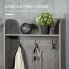 Perchero con Zapatero Perchero Entrada Recibidor con 3 Ganchos 2 Puertas 2 Compartimientos y Estante 60x34x170 c... - Ogal.Es