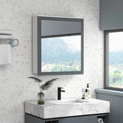 Armario de Baño con Espejo Armario de Baño para Colgar con 2 Puertas de Vidrio y Estantes Ajustables 69x17x75,5c... - Ogal.Es
