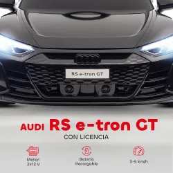 Coche Eléctrico para Niños de +3 Años AUDI RS e-tron GT Coche de Batería con Mando a Distancia 103x58x41 cm Negro - Ogal.Es