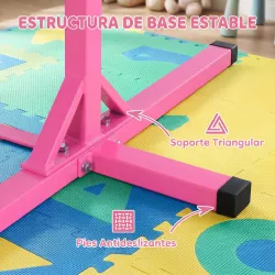 Barra de Gimnasia para Niños de +3 Años Barra de Entrenamiento Altura Ajustable 92-150 cm Carga 75 kg 194x121x15... - Ogal.Es