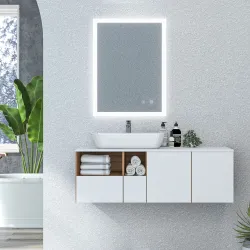 Espejo de Baño con Luces LED 70x50 cm Antivaho con Luces Retroiluminado 3 Colores Función de Memoria Interruptor... - Ogal.Es