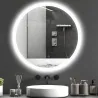 Espejo de Baño Redondo con Luces LED 70x70cm Espejo Antivaho 3 Luces de Colores Función de Memoria Interruptor T... - Ogal.Es