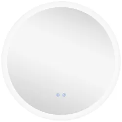 Espejo de Baño Redondo con Luces LED 70x70cm Espejo Antivaho 3 Luces de Colores Función de Memoria Interruptor T... - Ogal.Es