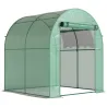 Invernadero de Jardín 180x180x200 cm Invernadero de Túnel Pequeño con Puerta Enrollable y Ventana de Malla Verde - Ogal.Es