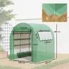 Invernadero de Jardín 180x180x200 cm Invernadero de Túnel Pequeño con Puerta Enrollable y Ventana de Malla Verde - Ogal.Es