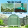 Invernadero de Jardín 180x180x200 cm Invernadero de Túnel Pequeño con Puerta Enrollable y Ventana de Malla Verde - Ogal.Es
