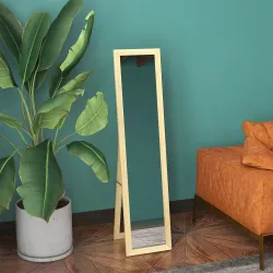 Espejo de Cuerpo Entero 37x155 cm Espejo de Pie Espejo de Pared Forma Rectangular con Marco de Madera Roble - Ogal.Es