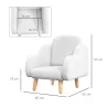 Sillón para Niños Sillón Infantil Diseño de Nube con Tacto Súper Suave para Niños de 18-36 Meses 46x51x55 cm Blanco - Ogal.Es